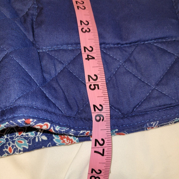 Passage Quilted Jacket Large Blue Floral Reversible Full Zip Cottagecore Boho - Picture 11 of 14